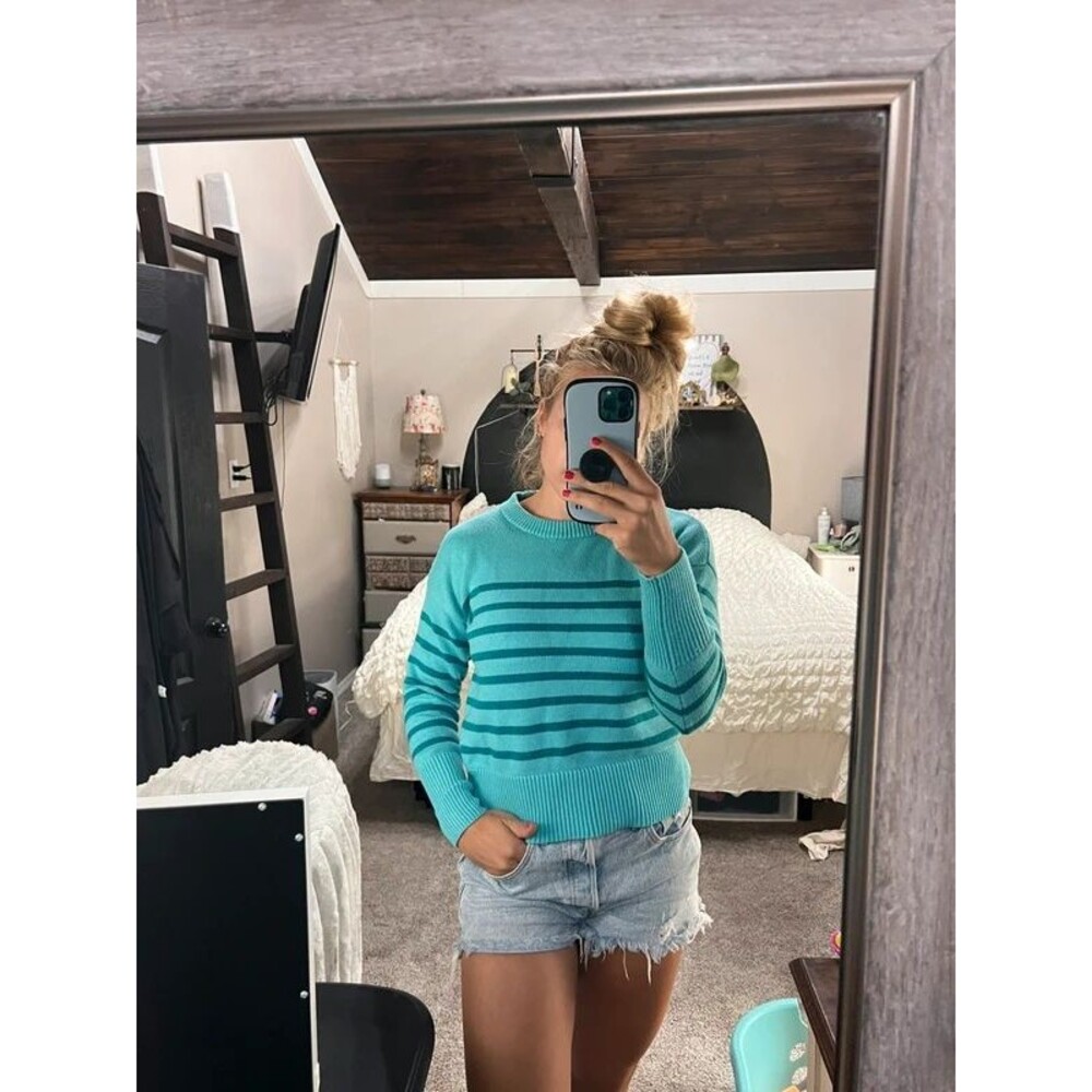 Philosophy blue striped sweater
